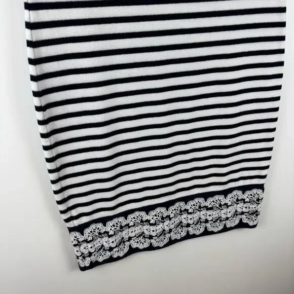 Talbots Striped Navy Blue and White Dress ~XS - Picture 3 of 10